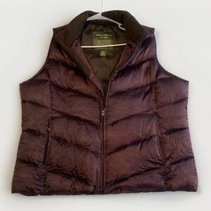 VTG Y2K Women’s Eddie Bauer Goose Down XL Puffer Vest Coat Jacket Purple